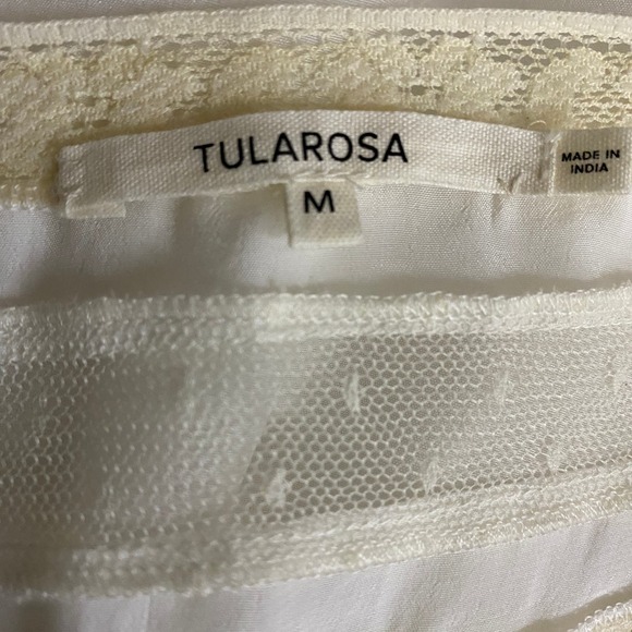 Tularosa Mini Dress Women's M White Lace Mesh Sheer A Line Beach Boho Summer - Picture 4 of 6